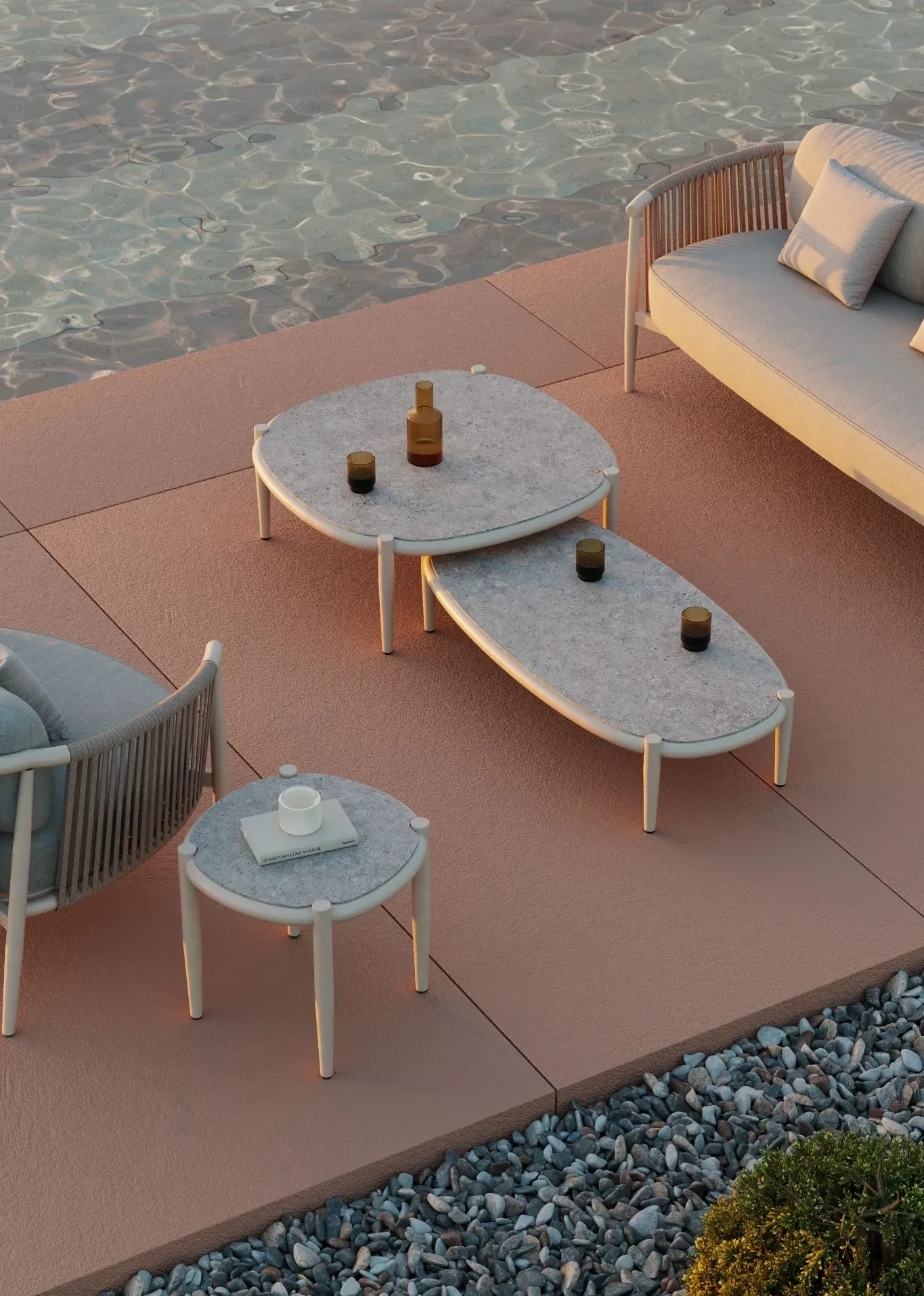 Clover Mesa Centro Cuadrada White Wash