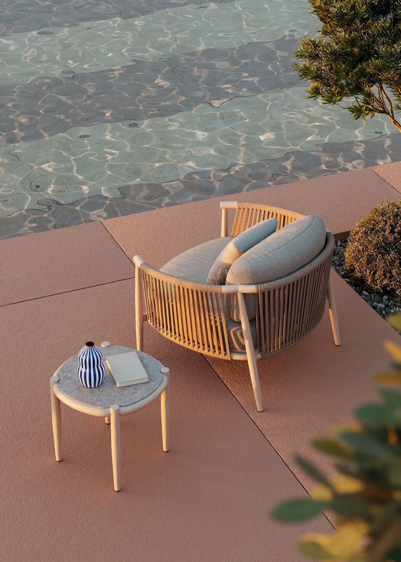 Clover Mesa Auxiliar White Wash